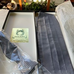 NIB vintage Thom Leffler haberdashery set (cummerbund & bow tie)